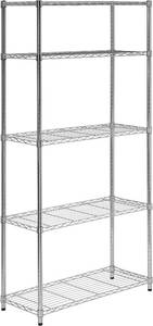 lot 46 image: 5-Tier Chrome Heavy-Duty Adjustable Shelving Unit with 200-lb Per Shelf Weight Capacity