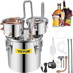 lot 19 image: VEVOR Alcohol Home Brewing Still 5 Gal Water Alcohol Distiller Copper Tube