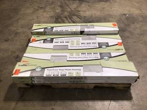 lot 2 image: Pallet with 7 cases Traffic Master SPC 7-16 in. W Mont-Orford Gray Oak Waterproof Click-Lock Luxury Vinyl Plank Flooring (28.84 sq. ft.Case) see pictures