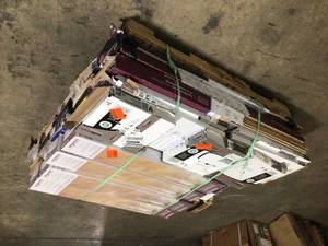 lot 7 image: Pallet with assorted Flooring various types models and conditions customwer returns see pictures