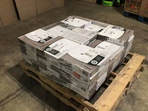 lot 16 image: Pallet with 40 Boxes Traffic Master Bodden Bay 12 in. x 12 in. Grey Peel and Stick Vinyl Tile (30 sq. ft.  case) see pictures