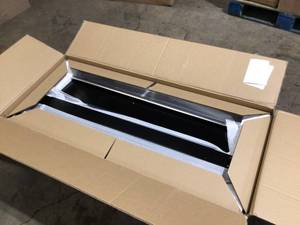 lot 18 image: Husky 4 ft. Solid Wood Top Workbench in Black with Pegboard and 1 Drawer not used open box