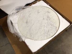 lot 41 image: Cheval 2-Piece 31 in. GoldMarble Medium Round Marble Coffee Table open box customer return see pictures