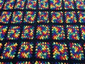 lot 69 image: Vibrant Colored Hand Made Afghan