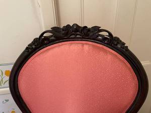 lot 57 image: Vintage Wooden Upholstered Parlor Armchair