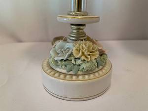 lot 60 image: Two Vintage Ceramic Floral Themed Table Lamps