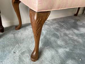 lot 62 image: Vintage Wooden Padded Stool