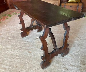 lot 82 image: Vintage Hand Made Wooden Table with Ornate Detailing