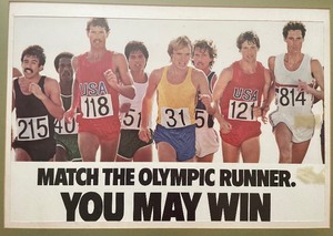 lot 92 image: Vintage Olympic Runner Framed Poster