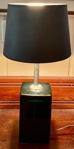 lot 97 image: Black Ceramic Lamp with a Black Shade