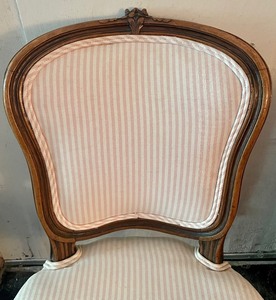 lot 101 image: Vintage Wooden Upholstered Chair
