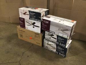 Mix Lot of Hampton Bay Ceiling Fans and Other Models - Customer Returns - Review all pictures
