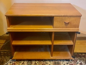 lot 63 image: Swell Swivel Top Media Stand on Casters