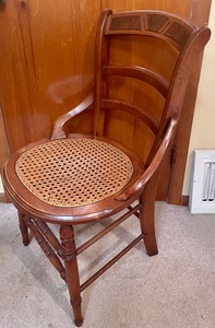 lot 86 image: Vintage Wooden Caned Seat Chair