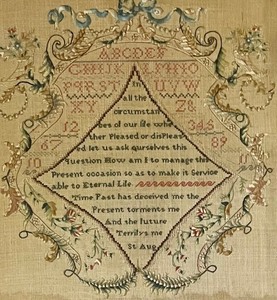lot 110 image: Vintage Cross Stitch Sampler