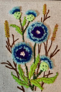 lot 117 image: Vintage Needlework Floral Framed Art