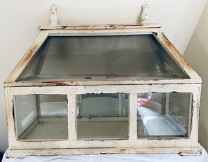 lot 119 image: Vintage Wood and Glass Display Case- Small Glass Terrarium