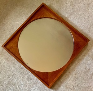 lot 131 image: Mid Century Wood Framed Mirror