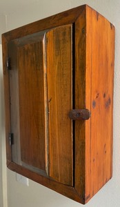 lot 126 image: Petite Antique Wooden Wall Cabinet