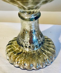 lot 162 image: Vagabond Vintage Furnishings Ribbed Mercury Glass Pedestal Dish from India