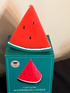 lot 48 image: Three Sunny Life Watermelon Shaped Candles