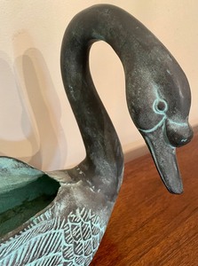 lot 219 image: Claire Burke Metal Goose Planter