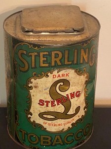 lot 4 image: Antique Sterling Tobacco Tin