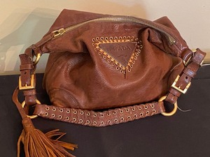lot 191 image: Fun Vintage Leather Prada Handbag