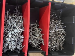 lot 107 image: Four Organizers with Nails and Screws