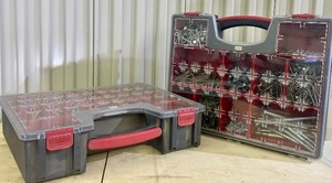lot 104 image: Two Garage Organizers with Screws and Nails
