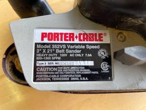 lot 204 image: Porter Cable 3 x 21 Inch Belt Sander
