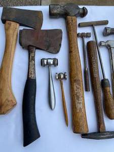 lot 236 image: Hammers and Hatchets including Solid Brass Hammers