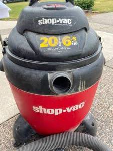 lot 249 image: Shop Vac WetDry Vac 20 Gallon 6.5 HP