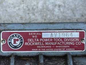 lot 277 image: Vintage Rockwell Table Saw Model AV1964