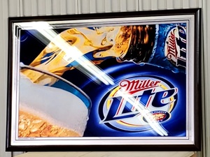 lot 48 image: Awesome Miller Lite Mancave Wall Mirror