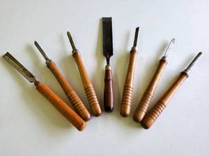 lot 52 image: Woodworking Lathe Hand Tools Lot