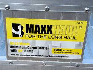 lot 55 image: Aluminum Tow Hitch Cargo Carrier with Ramp