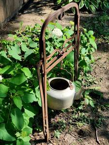 lot 316 image: Antique Hay Bale Grapple Hook with Kettle
