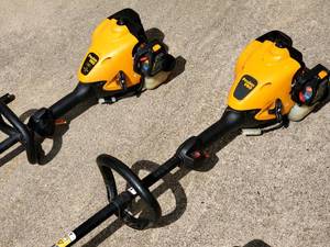 lot 349 image: (3) Gas Poulan Lawn Care Accessories Lot