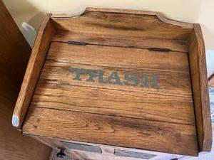 Wood & Stone Trash Holder