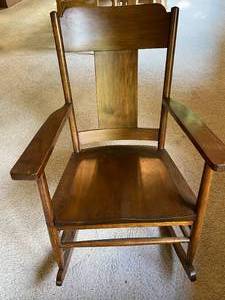 Wood Rocking Chair & Stool