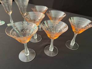 Lot of Pink and White Glassware