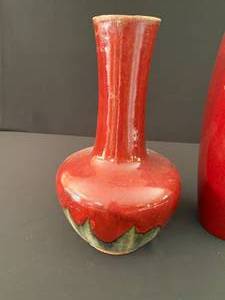 Lot of 2 Red Vases
