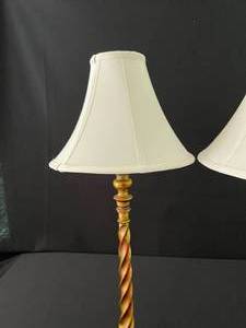 Pair of Gold & Red Lamps