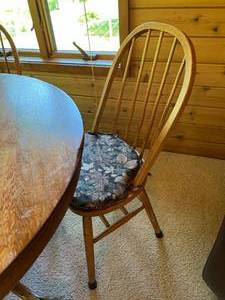 Wood Claw Foot Table & 4 Chairs