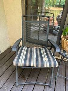 Patio Chairs & Table & Decorative Metal Picture & Plants