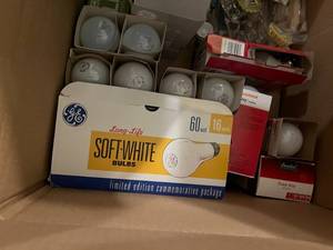 Box of Lightbulbs & Candles