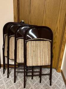 Lot of 4 Padded Folding Chairs