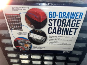 TAFCO Product 60-Compartment Small Parts Organizer, Red
