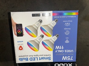 Xodo 11W(75W Equivalent) BR30 E26 Smart WiFi Dimmable LED Light Bulb White and Color Ambiance 900LM RGBW Multi Color(4-Pack)